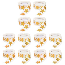 12Rollen Gouden Labelstickers Met Stervorm Voor Feestje En Cadeaus