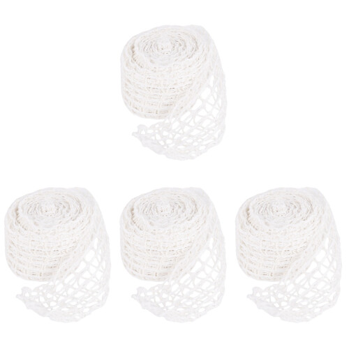 4Rollen Duurzame Polyester Vleesnet Voor Worst En Vlees Roosteren, Wit