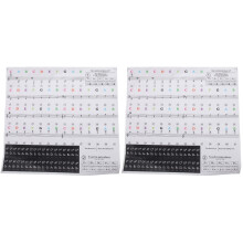 2Sheets Durable Piano Keyboard Labels Assorted Color for Learning