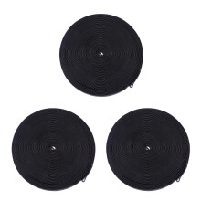 3Rolls Black Elastic Strap for Shoes Durable Plain Band DIY Accessory