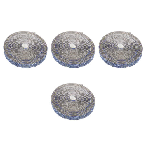 4Rouleaux Ruban Strass Autoadhésif Bleu Ciel Pour Artisanat Décor
