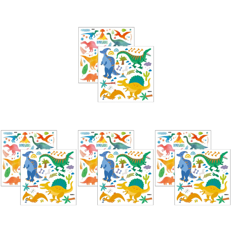 8Sheets Reflective Dinosaur Room Stickers Home Wall Decals Totority