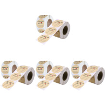 8Rollen Handgemaakte Ronde Stickers Bruin Voor En Decoratie