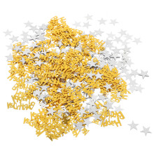 5Zakken Verjaardag Confetti Gouden Tafeldecoratie Plastic
