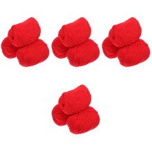 12Rolls Portable Red Crochet Yarn Cotton for DIY Knitting and Crafting