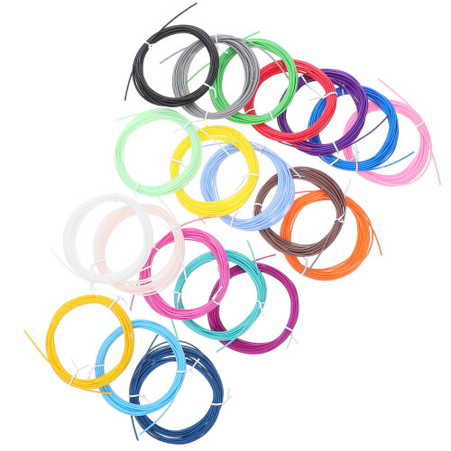20Rolls 3D Pen Filament Refills Pcl Flexible Safe Use Multicolor Packs