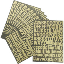 10Feuilles Lettres Autocollantes Pailletées Dorées Pour DIY Guitare