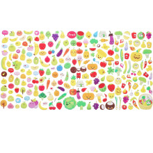 4Vellen Gekleurde Fruit En Groente Stickers 3D Cartoon Voor Kinderen
