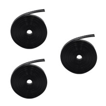 3Rollen Zwart Dubbelzijdig PU Leer Strips Voor DIY Tassen En Riemen