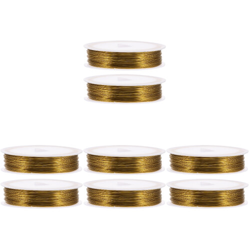 8Rolls Soft Golden Handmade Wire for Jewelry Beads and Craft Projects