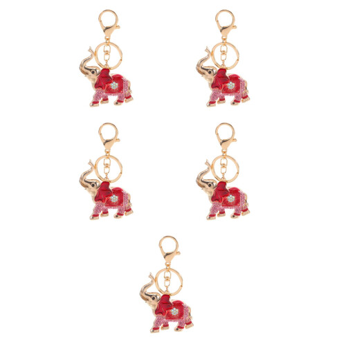 5Pcs Pingente Elefante Chaveiro