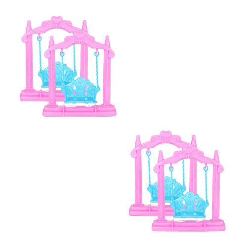 4Pcs Mini Infantil Rosa Plástico Para Decoração
