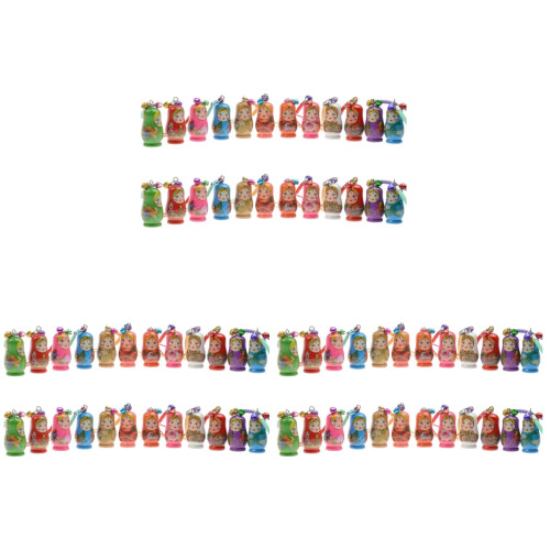 72Pcs Pingentes De Matryoshka Coloridos Para E