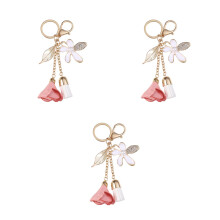 3Pcs Acessórios Rosa Para Chave Carro E Femininas
