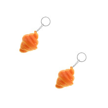 2Pcs Chaveiro Pingente Pão Artificial PU Multiuso Colorido