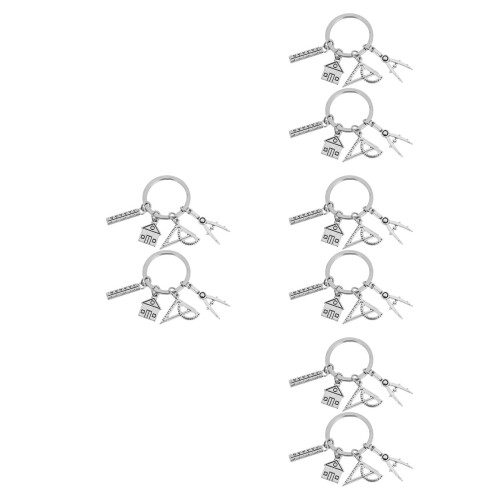8Pcs Pingentes Chaveiros Prateados Elegantes Para Bolsa E