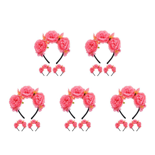 15Pcs Headband De Artificial Rosa Para Decoração E Festas