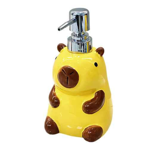 Distributeur de savon en forme d'animal, pompe, presse,-Jaune