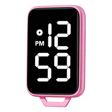 Modern Plastic Keychain Watch With Big Screen Perfect-Rose pink