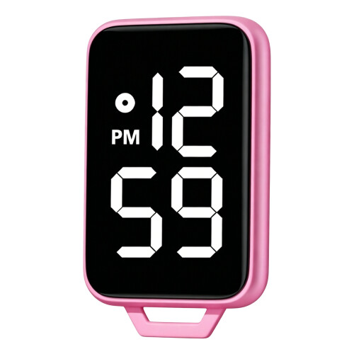 Modern Plastic Keychain Watch With Big Screen Perfect-Rose pink