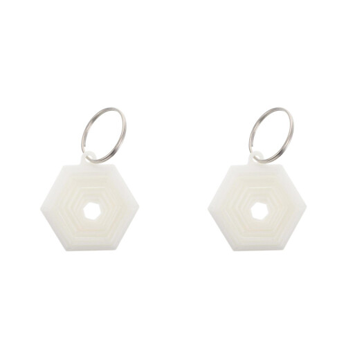 2Pcs Chaveiros 3D Hexágono Pla Com Luminoso 2