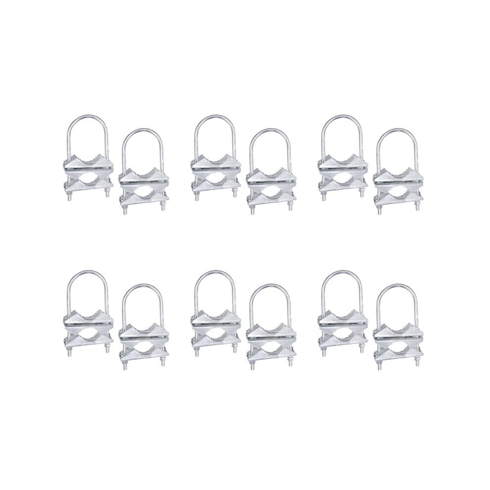 Double Antenna Mast Clamp V-Jaw Bracket U Bolts Pipe Mounting Hardware 12 Sets For Yagi Wifi Antenna, Tv Antenna 6033189785516