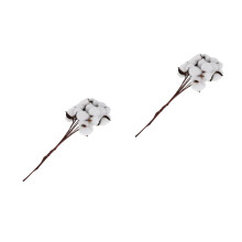 2Pcs Flores De Algodão Brancas Para Enfeite De Interior