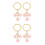 4Pcs Chaveiros Com Rosa Para , E 2