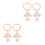 4Pcs Chaveiros Com Rosa Para , E 3