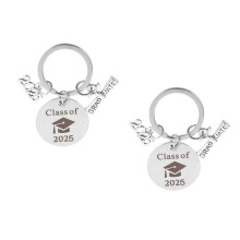 2Pcs Chaveiro Aço Inoxidável Para Graduados Presentes 2025