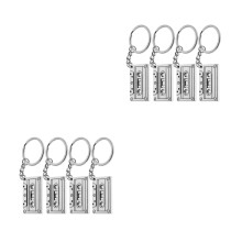 8Pcs Chaveiros Cassete Vintage Prata Retro Estilo 70 E 80