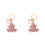 2Pcs Chaveiro Rosa Com Cristais Brilhantes De Zinco 2