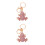 2Pcs Chaveiro Rosa Com Cristais Brilhantes De Zinco 4