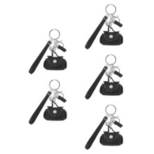 5Pcs Chaveiro Preto Handmade Sintético Pingente Tassel