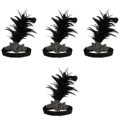 4Pcs De Cabeça Flapper Pretas Para Ocasiões Especiais 1