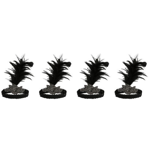 4Pcs De Cabeça Flapper Pretas Para Ocasiões Especiais 2