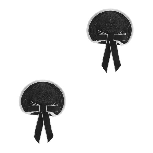 2Pcs Mini Chapéus Artesanais De Preta Com De 1