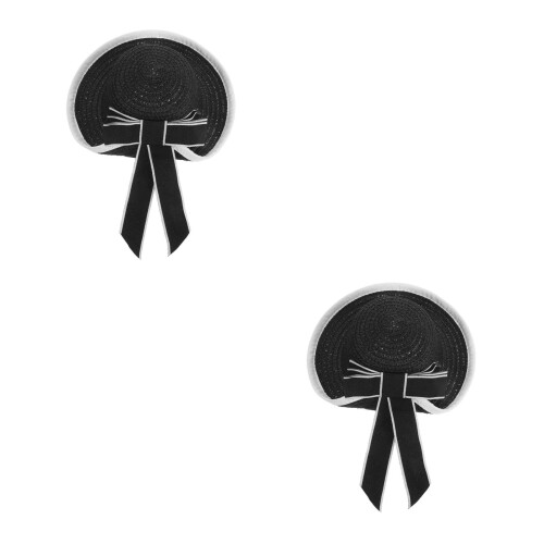 2Pcs Mini Chapéus Artesanais De Preta Com De 2