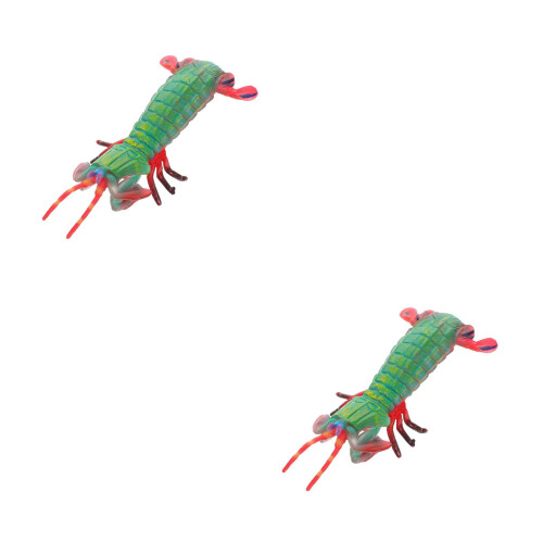 2Pcs Miniaturas De Camarão Para Brinquedo E Educação 2