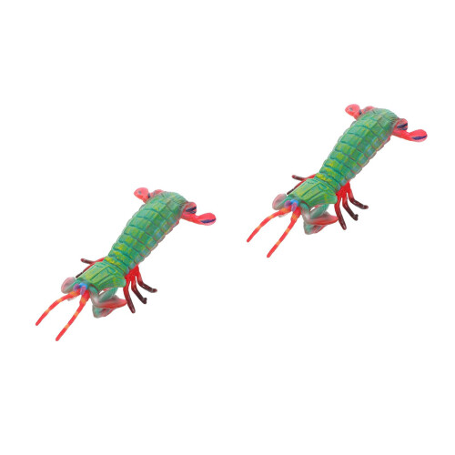 2Pcs Miniaturas De Camarão Para Brinquedo E Educação