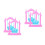 4Pcs Mini Infantil Rosa Plástico Para Decoração 5