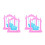 4Pcs Mini Infantil Rosa Plástico Para Decoração 7