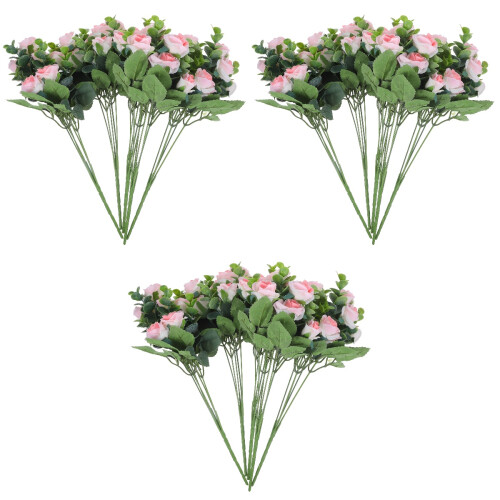 15Pcs Rosas Artificiais Cor Rosa Para Decoração Interna E Externa 1