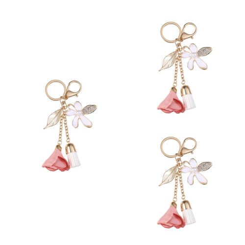3Pcs Acessórios Rosa Para Chave Carro E Femininas 1