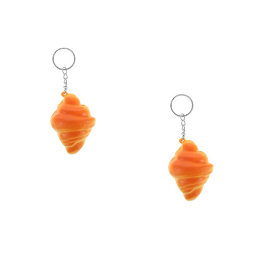 2Pcs Chaveiro Pingente Pão Artificial PU Multiuso Colorido 1
