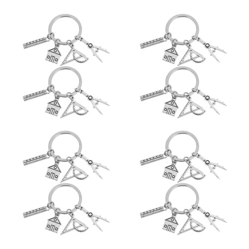 8Pcs Pingentes Chaveiros Prateados Elegantes Para Bolsa E 1