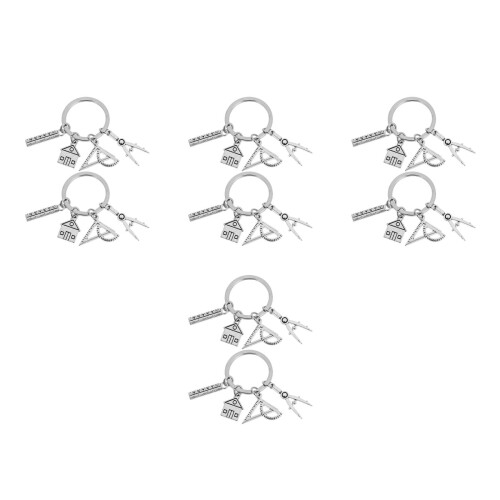 8Pcs Pingentes Chaveiros Prateados Elegantes Para Bolsa E 2
