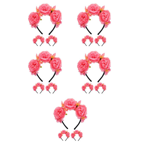15Pcs Headband De Artificial Rosa Para Decoração E Festas 1