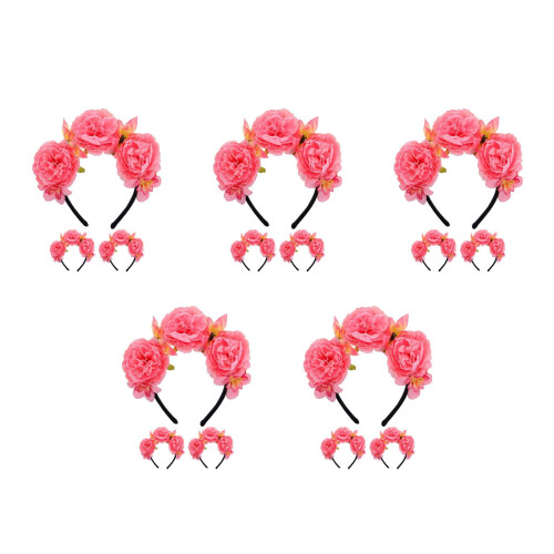 15Pcs Headband De Artificial Rosa Para Decoração E Festas 2