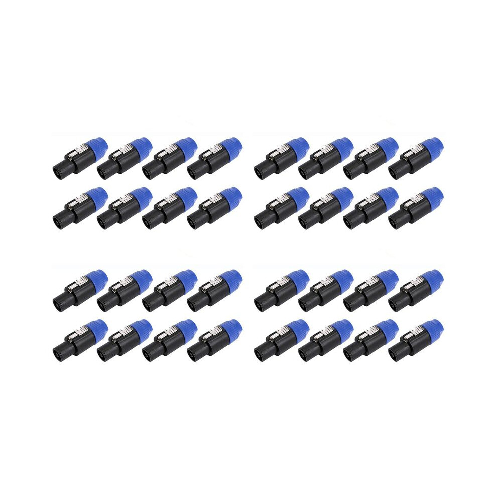 32 Pack Audio Cable Adapter Connectors, 4 Pole Audio Speaker Plug Twist Lock Compatiable With Speakon Nl4fc, Nl4fx 4711359308377